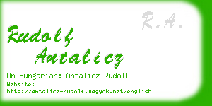 rudolf antalicz business card